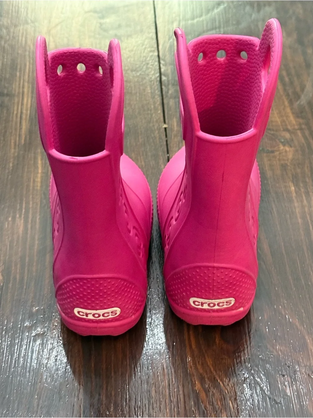 Crocs Handle It Rain Boot Kids Pink Waterproof Pull On Boots C11 12803